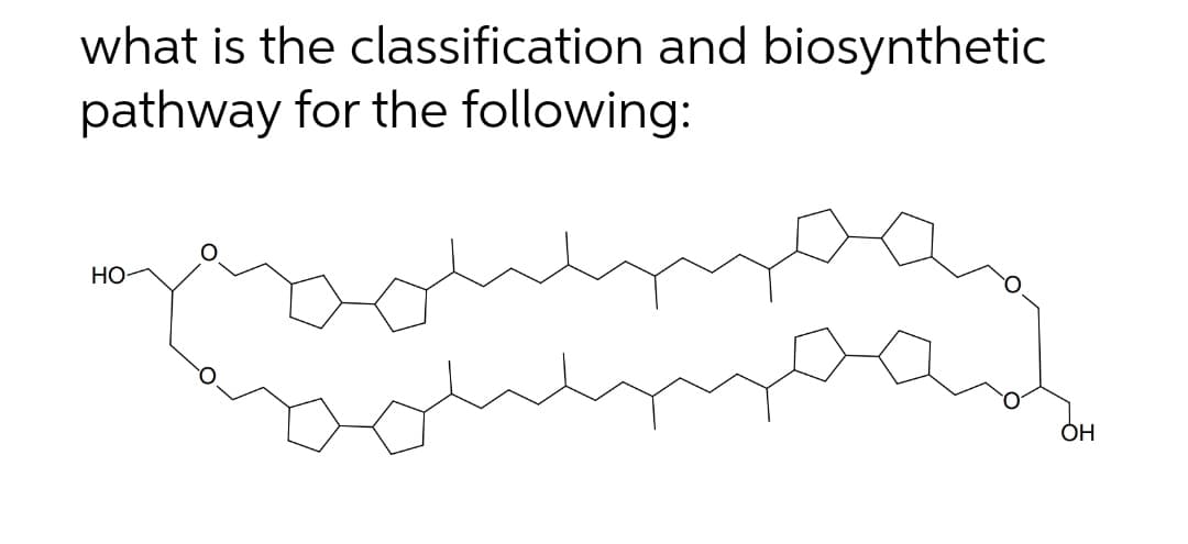 what is the classification and biosynthetic
pathway for the following:
Jan
HO
OH