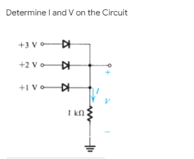 Determine I and V on the Circuit
+3 v oD
+2 v
+1 Vo
1 kn
