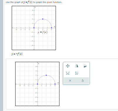 Use the graph of y =f(x) to graph the given function.
1-
--1-
y = -f (x)
4-
1-
-1
