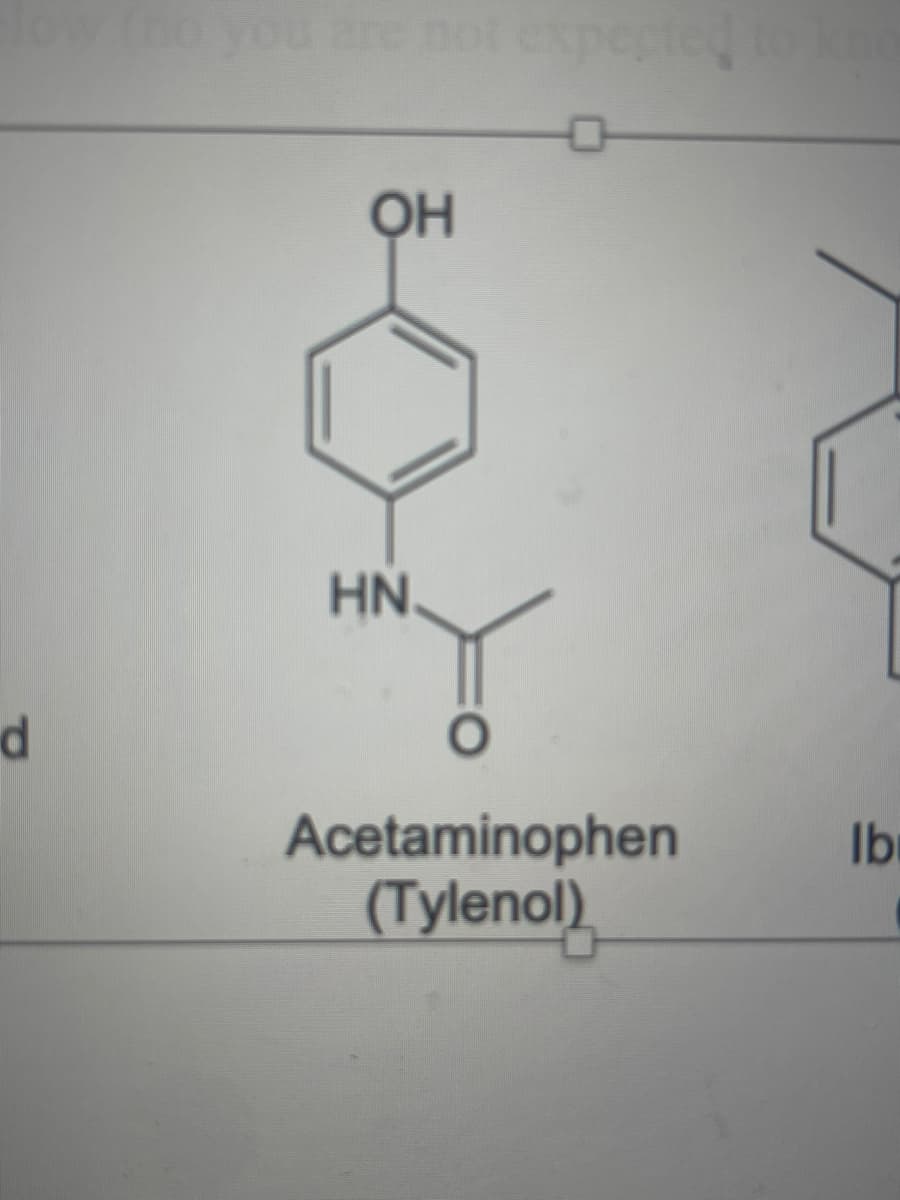 you are
not expected
HN.
Acetaminophen
(Tylenol)
Ib
