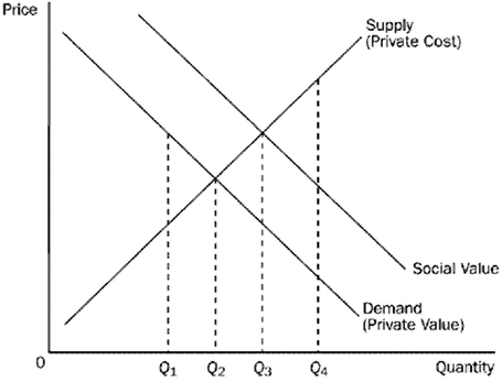 Price
Q1 Q2
Q3
Supply
(Private Cost)
Social Value
Demand
(Private Value)
Quantity