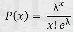 P(x) =
λx
x! e^
