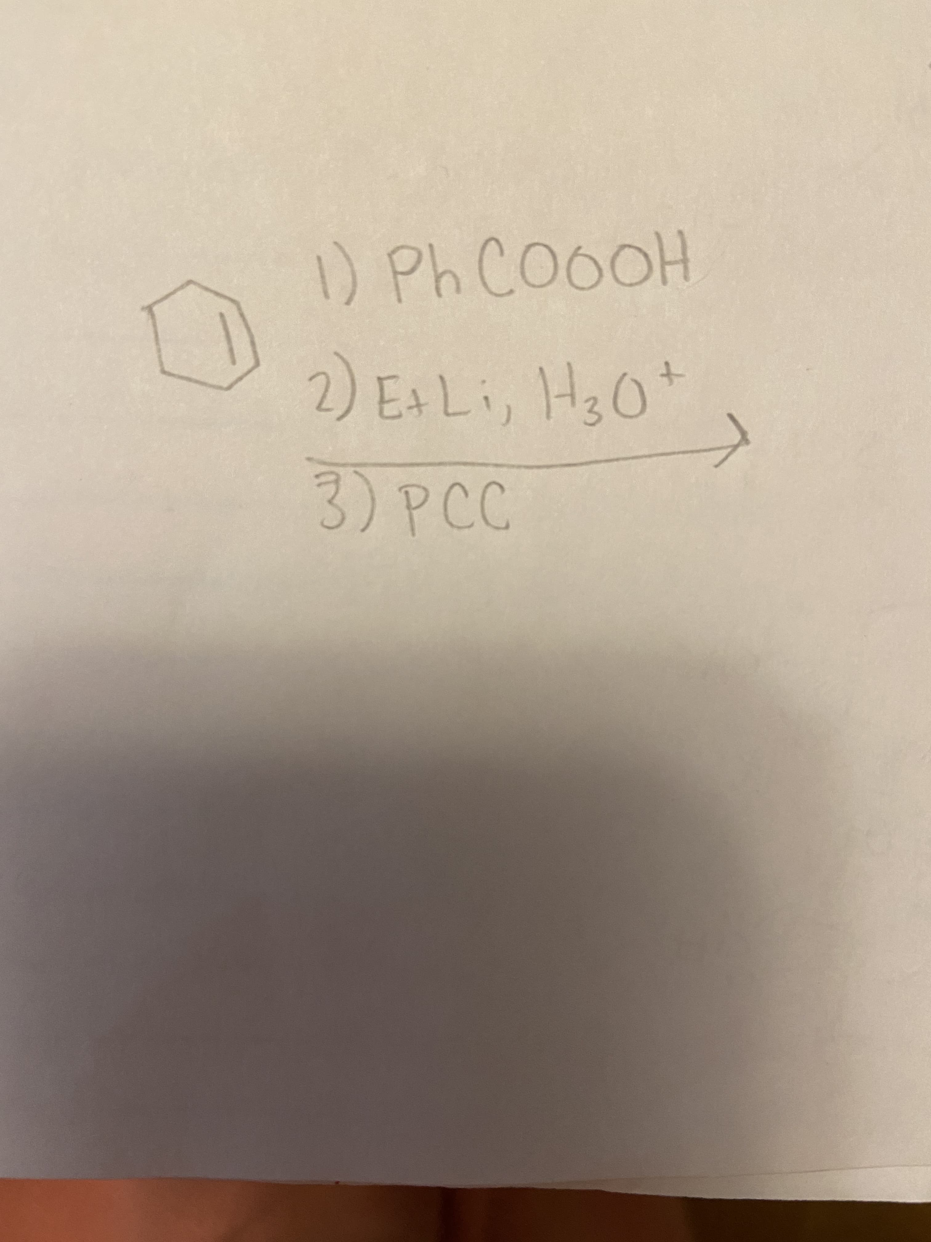 ) Ph CO0OH
2) EALI, H30*
3)PCC
