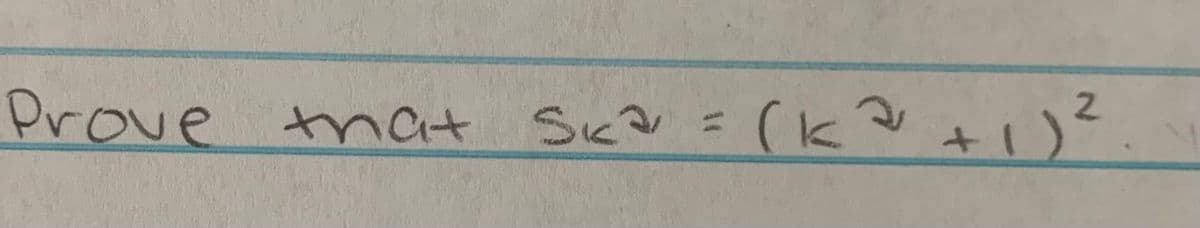 Prove that Ska = (k² + 1)²