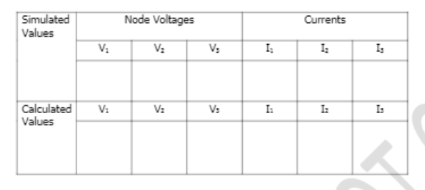 Simulated
Values
V₂
Calculated V₂
Values
Node Voltages
V₂
V₂
V₂
Vs
1₂
I₂
Currents
1₂
Iz
Is
Is
✓