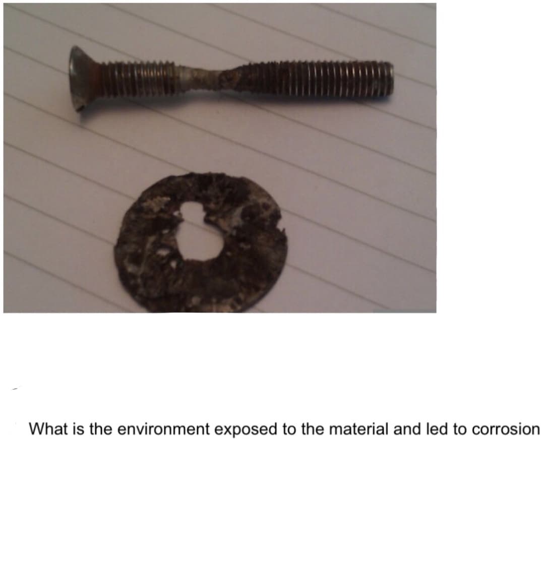 What is the environment exposed to the material and led to corrosion
