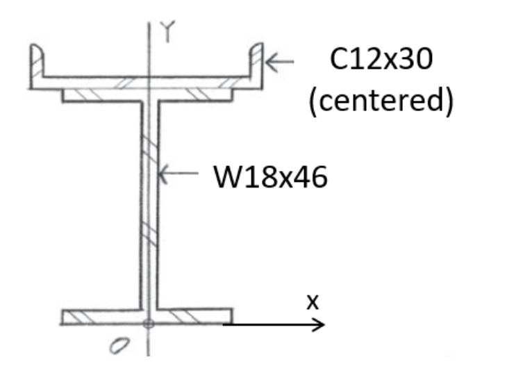 C12x30
(centered)
W18x46
