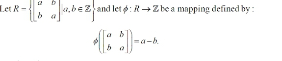 Let R = -
b
Jabez
beZ}and let o: R→ Z be a mapping defined by :
b
|= a-b.
a
