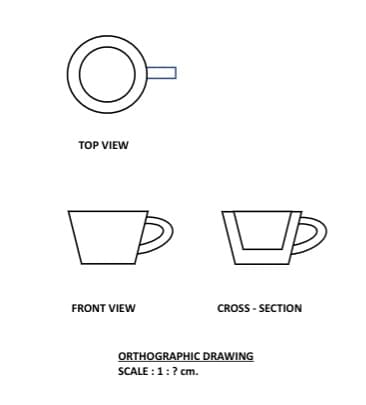 TOP VIEW
FRONT VIEW
CROSS-SECTION
ORTHOGRAPHIC DRAWING
SCALE:1:? cm.