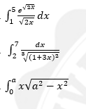 5
1
S₂
: dx
2x
dx
3√(1+3x)²
-S₁² x√a²-x²
2
