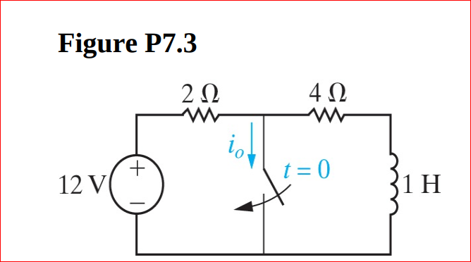 Figure P7.3
4 0
t = 0
12 V
1 H
