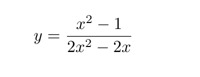 x2 – 1
Y =
2х2 — 2х
