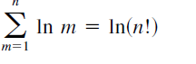 Σ
2 In m = In(n!)
m=1
