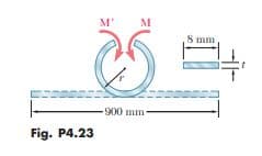 Fig. P4.23
M'
M
-900 mm-
8 mm
4
