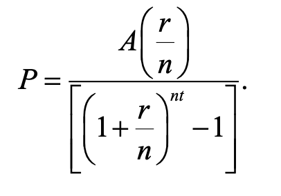P =
A
r
n
nt
+ 2)² - ₁
−1
n
1+−