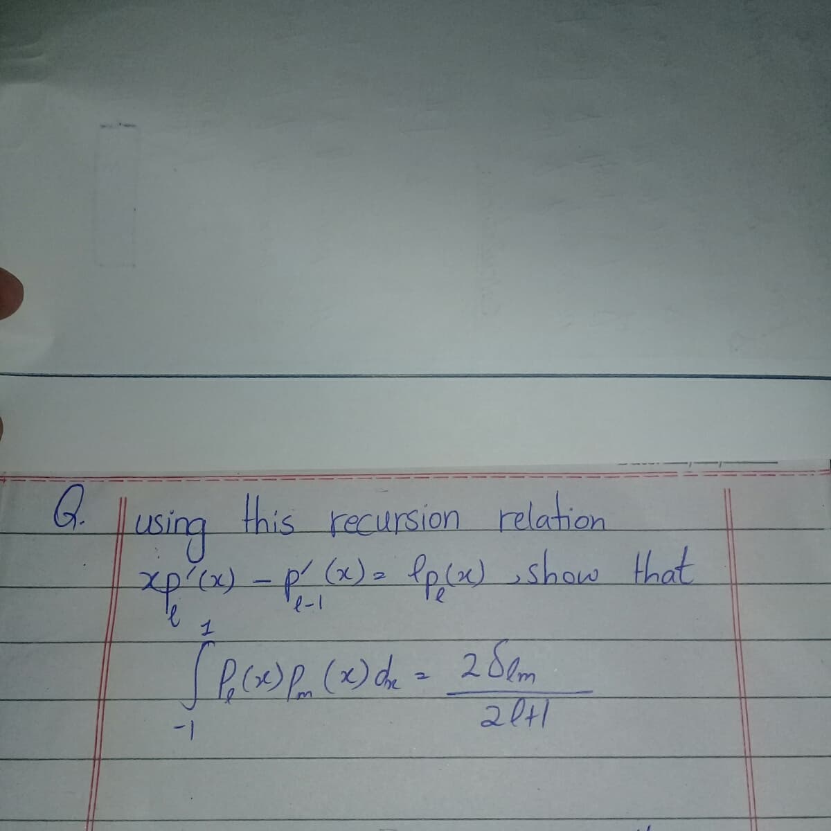 this
using
20)-8(x)-lp)show that
recursion relation
