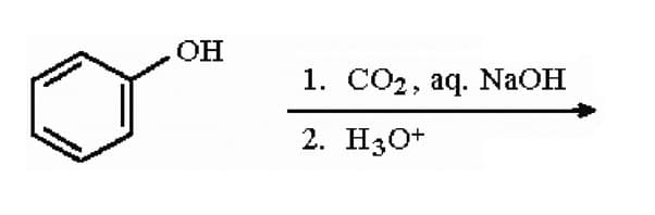 OH
1. CO2, aq. NaOH
2. H30+
