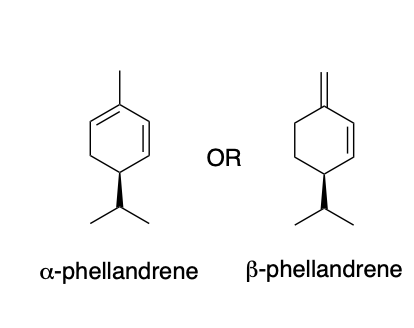OR
a-phellandrene B-phellandrene