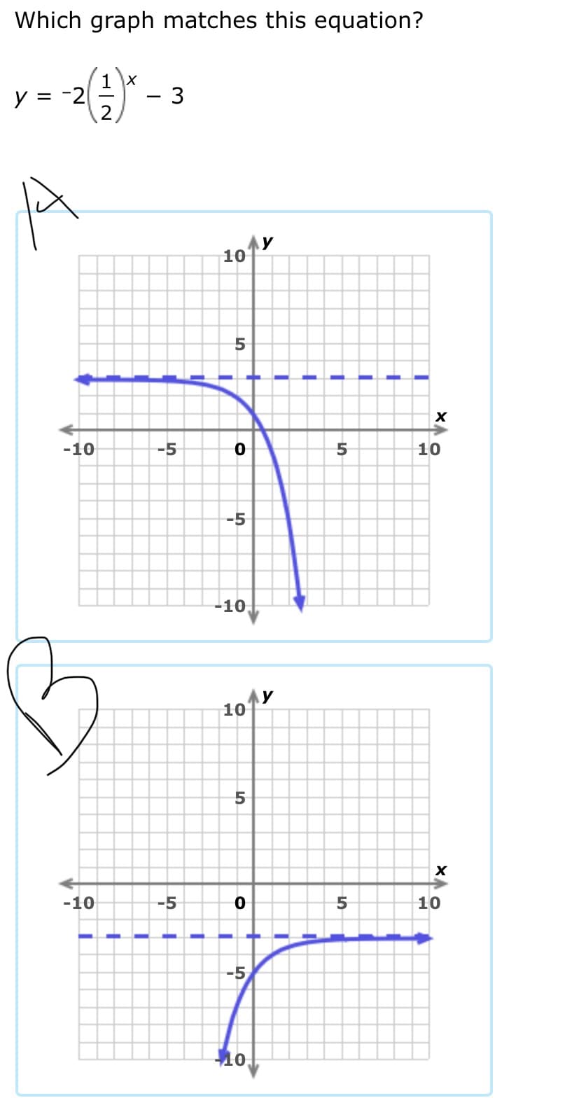 Which graph matches this equation?
y = -2
y
10
-10
-5
10
-5
-10,
y
10
5
-10
-5
10
-5
+
