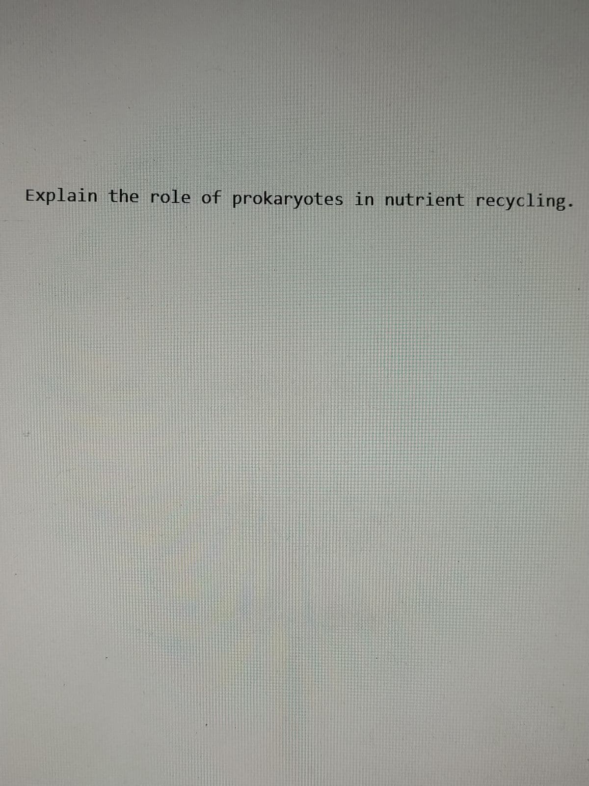 Explain the role of prokaryotes in nutrient recycling.