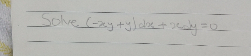 Solve (-2y +y) dae toedy=0