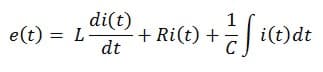 di(t)
e(t) = L-
dt
+ Ri(t) + Si(t)dt