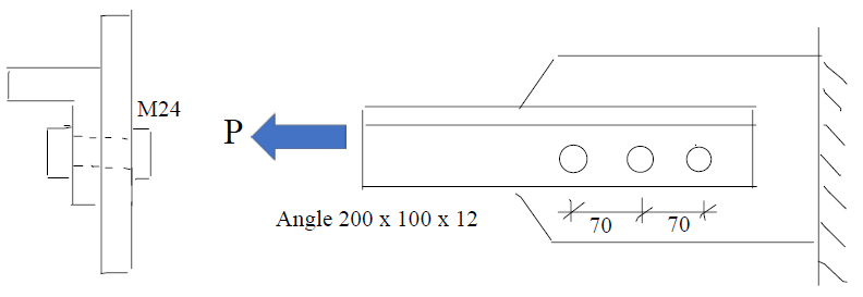 M24
P
Angle 200 x 100 x 12
O
*
70
O
+
*
70
///