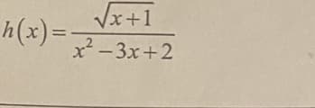 √√x+1
x²-3x+2
h(x) =.