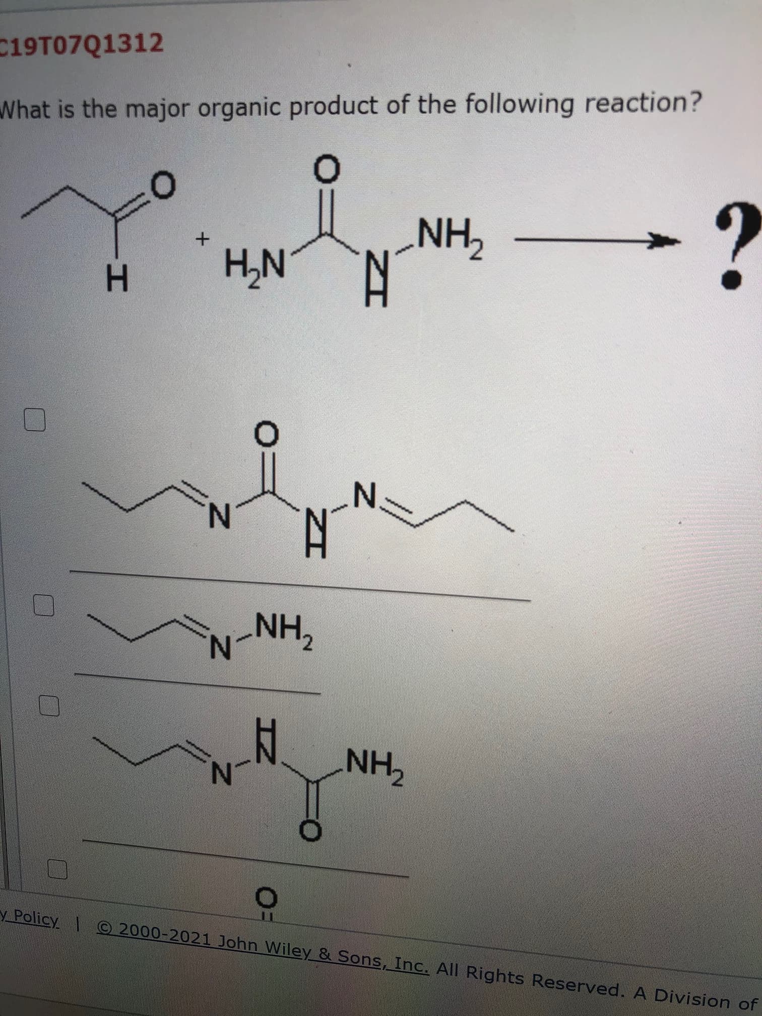 What is the major organic product of the following reaction?
NH,
H.
H,N
N.
NH2
N.
N.
NH
