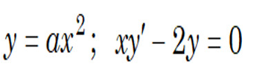 y = ax²; xy - 2y = 0