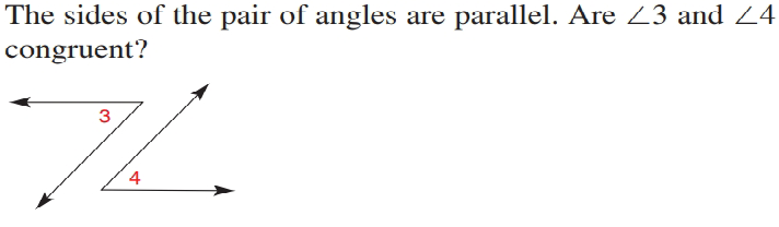 The sides of the pair of angles are parallel. Are 23 and 24
congruent?
Th
3
4
