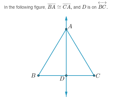In the following figure, BA CA, and D is on BC.
Be
D
A
C