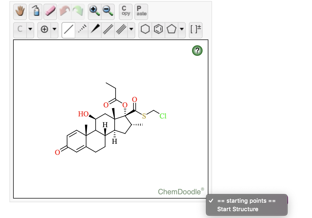 C
P
opy
aste
HO,
H
ChemDoodle
== starting points
==
Start Structure
