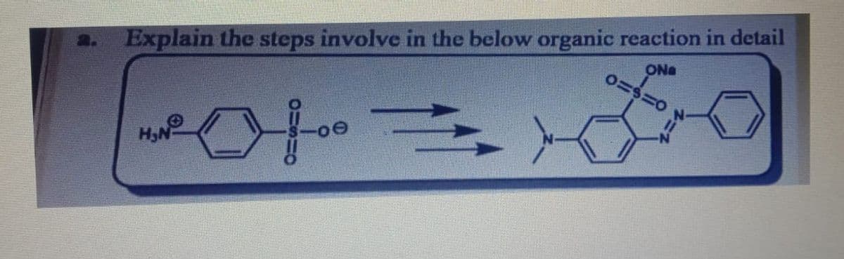 Explain the steps involve in the below organic reaction in detail
ONa
of
HND
