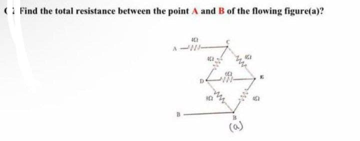 (? Find the total resistance between the point A and B of the flowing figure(a)?
402
402
KQ
S
B
E
S