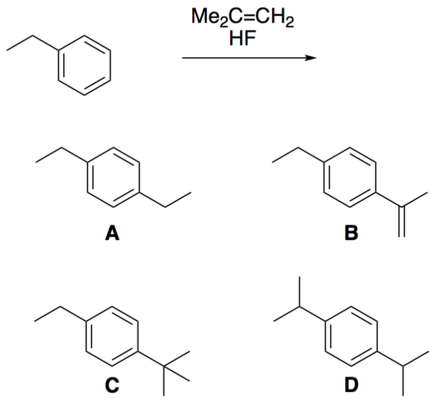Me2C=CH2
HF
A
В
C
D
