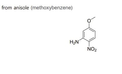 from anisole (methoxybenzene)
H₂N
NO₂