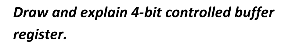 Draw and explain 4-bit controlled buffer
register.