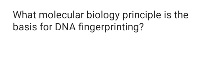 What molecular biology principle is the
basis for DNA fingerprinting?
