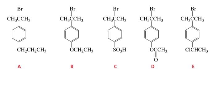 Br
Br
Br
Br
Br
CH;CCH3
CH;CCH3
CH;CCH3
CH3CCH3
CH3CCH3
CH,CH,CH3
ÓCH2CH3
ŠO,H
ÓCCH3
CICHCH3
B
A
