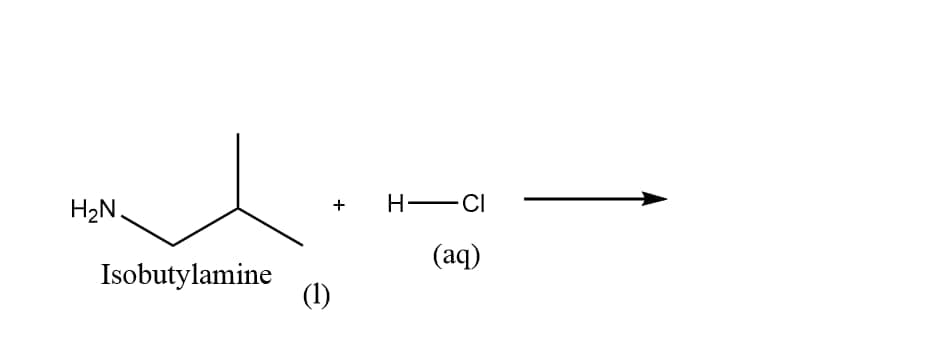 H₂N.
Isobutylamine
(1)
+
H-CI
(aq)