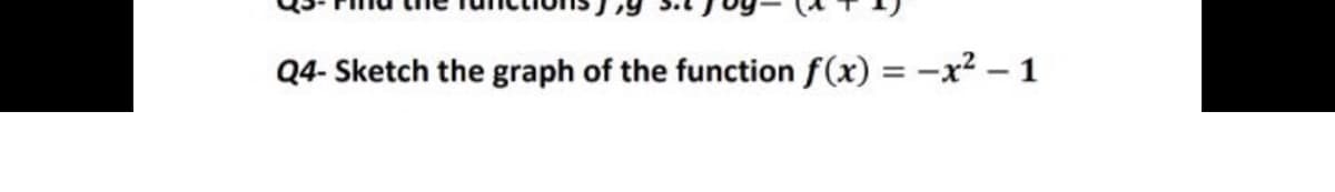 Q4- Sketch the graph of the function f(x) = -x² – 1
