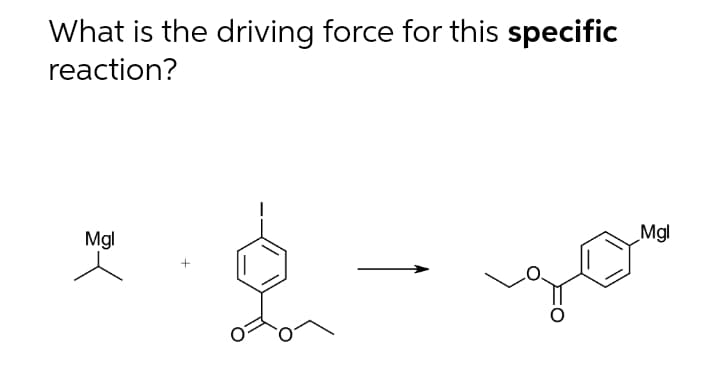 What is the driving force for this specific
reaction?
Mgl
_Mgl
