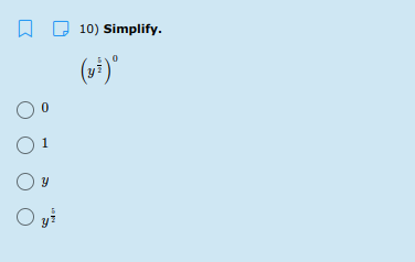 10) Simplify.
1
O yi
