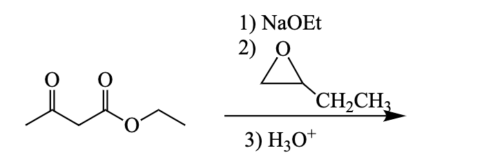 O
ll
1) NaOEt
2) O
`CH₂CH³
3) H3O+