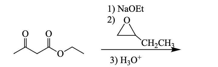 O
1) NaOEt
2) Q
CH₂CH3
3) H3O+