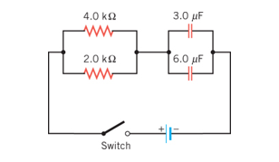 4.0 k2
3.0 µF
ww
2.0 ka
(6.0 μΕ
ww-
Switch
