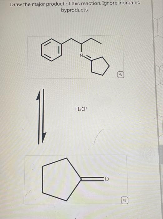 Draw the major product of this reaction. Ignore inorganic
byproducts.
1
H30+