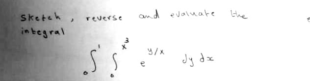 and evaluate
the
Sketch
integral
reverse
9/x
Jy dz
