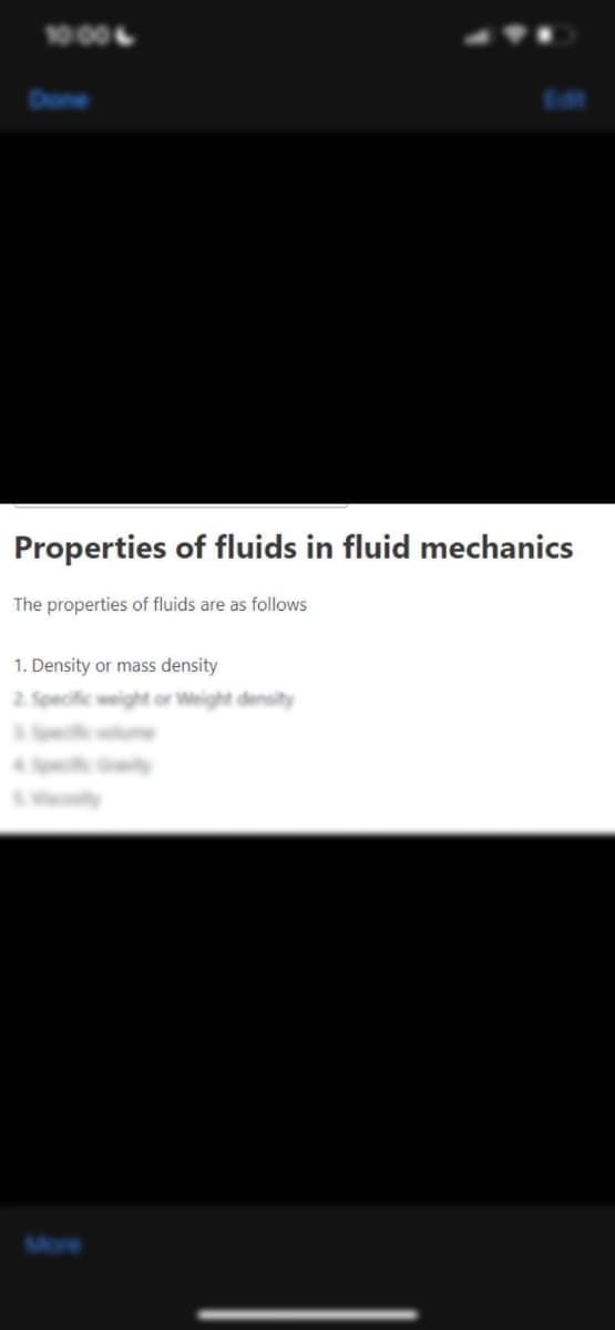 1000
Properties of fluids in fluid mechanics
The properties of fluids are as follows
1. Density or mass density
cweight or Weight density
